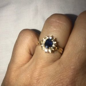 Genuine Sapphire and Diamond Ring